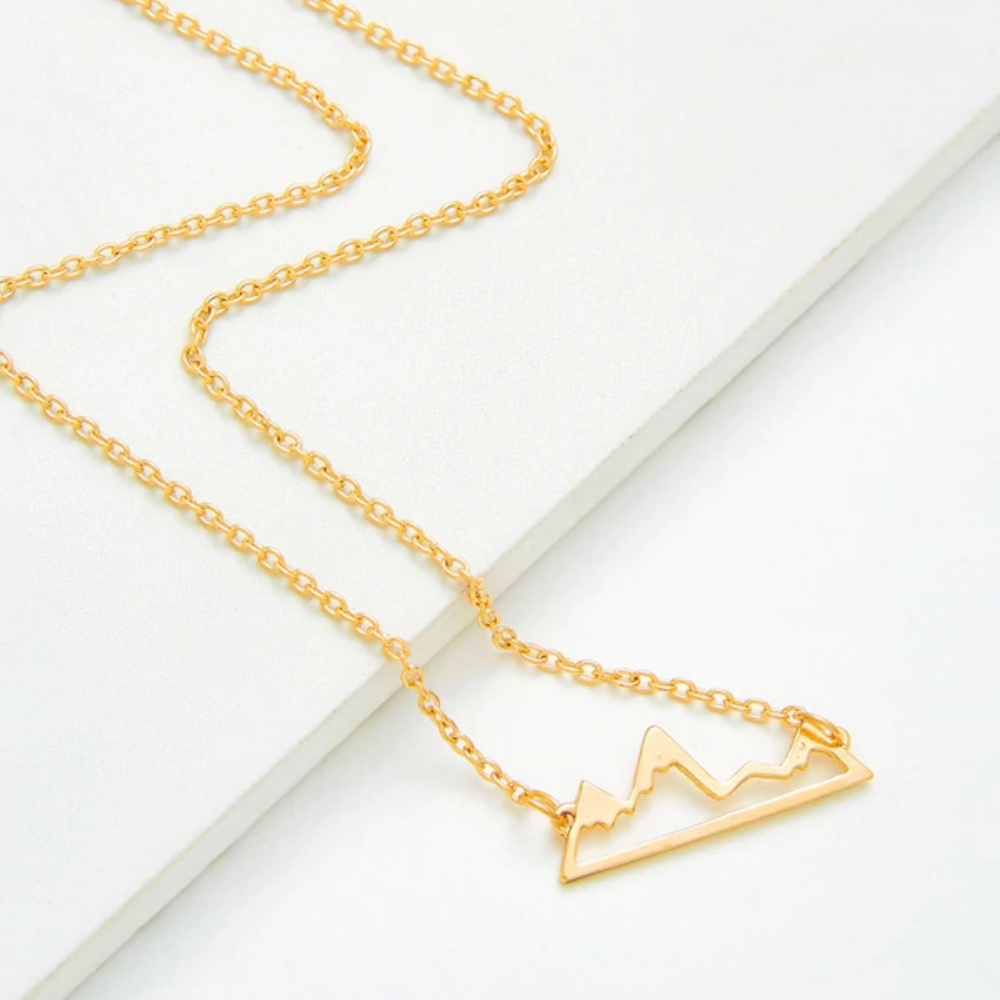 Hollow Mountain Peak Pendant Necklace - Picture 1 of 7